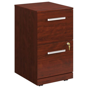 Pemberly Row 2-Drawer Modern Engineered Wood Mobile File Cabinet in Cherry