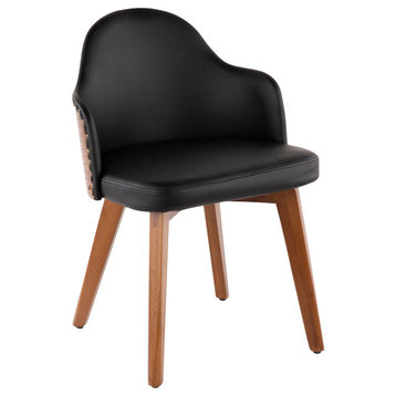 Lumisource Ahoy Chair, Walnut and Black PU Leather