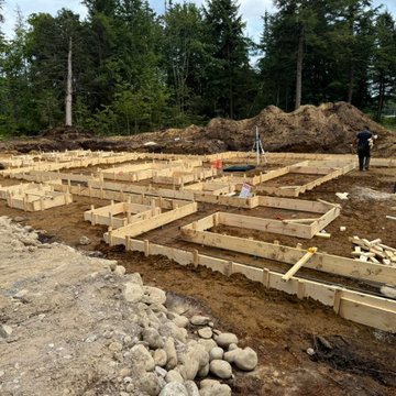 Concrete Block Foundation And Footings With Exterior Waterproofing