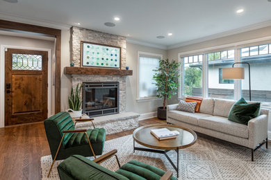 Inspiration for a transitional living room remodel in Denver