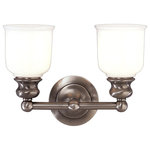 Hudson Valley Lighting - Hudson Valley Riverton 2-Light Bath Bracket, Antique Nickel - Smoothly curved socket holders and ball transitions signal Riverton's subtle historic inspiration. Stepped circular backplates and canopies echo the design's key motifs.