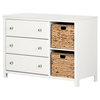 Balka 3-Drawer Dresser with Baskets-Pure White-South Shore