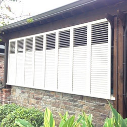 Outdoor Kitchen Operable Louver Shutters - Exterior Shutters