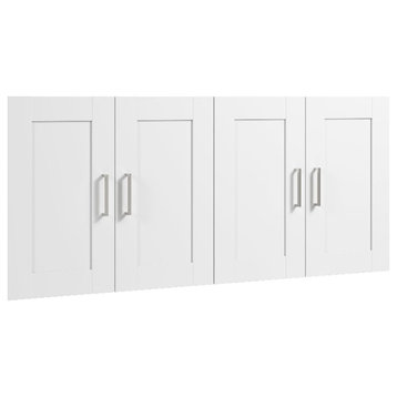 Bowery Hill 4 Door Set for 60W Bookshelf in White - Engineered Wood
