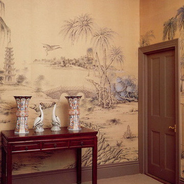 hand painted wallpaper for hotel project