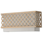 Livex Lighting - Livex Lighting Arabesque Light ADA Wall Sconce, Soft Gold - Our Arabesque two light wall sconce will add refined style and a hint of mystery to your decor. The off-white fabric hardback shade creates a warm illumination, while the light brings to life the intricate soft gold cutout pattern.