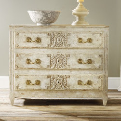 MH -Carved and Painted Three Drawer Chest - Products