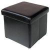 Urban Seating Folding Storage Cube in Chocolate Leatherette