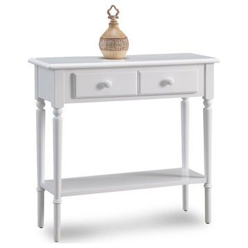 Leick Coastal Notions 1 Drawer Console Table with Shelf in Orchid White