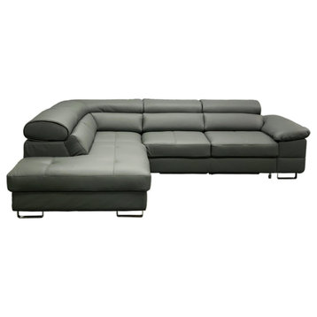 CORSA Leather Sectional Sleeper Sofa, Left corner