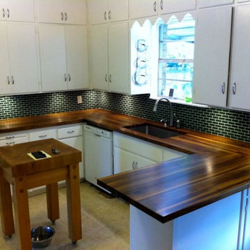 DeVos Woodworking Walnut Countertops Fit Nicely in Mid-Century Decor