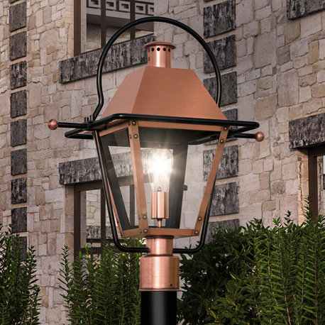 Luxury Historic Outdoor Post/Pier Light, Rustic Copper, UQL1380