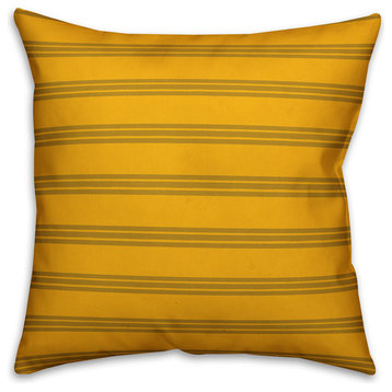 Yellow Stripes Outdoor Throw Pillow, 20"x20"