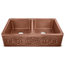 Renzan Farmhouse Apron-Front Handmade 36" Double Bowl Sink, Antique Copper