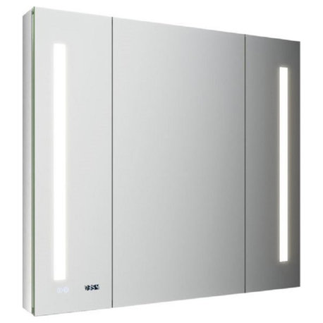 Fresca FMC014036 Tiempo 40" x 36" Lighted Frameless Triple Door - Silver