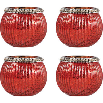 Sterlyn Votives, Set of 4, Antique Red Artifact