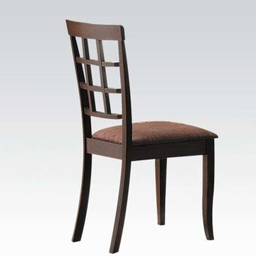 Cardiff Side Chairs, Espresso and Dark Brown Microfiber, Set of 2