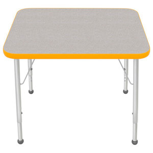 Edge Color: Bright Blue Creative Colors 24 x 48 Rectangle Activity Table with Top Color: Gray Nebula Leg Height: Standard 21-30 Glide Style: Ball