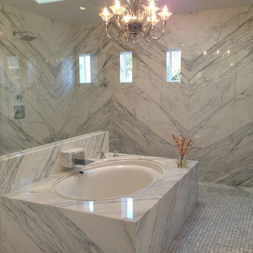 White Marble Master Bathroom