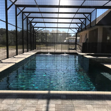 376 - Custom Pool with Spa, Waterfall, Water Features and Screen Room
