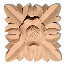 Inviting Home Inc. - Carolina Medium Wood Rosette, Cherry - Onlays And Appliques