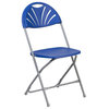 Flash Furniture Hercules Plastic Fan Back Folding Chair in Blue and Gray