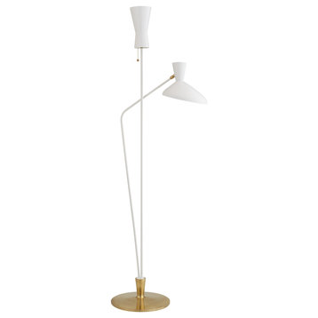 Austen Floor Lamp, 2-Light, Matte White, 70.25"H (ARN 1712WHT CHTJK)