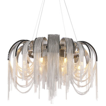 Luxury Vintage LED Chandelier Luxury With Thin Chains, 31.4x19.6", Cool Light