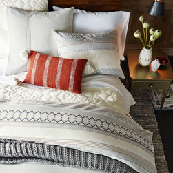 Organic Nordic Stripe Jacquard Duvet Cover + Shams - Duvet Covers And Duvet Sets
