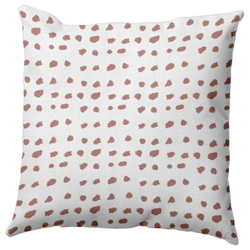 Dot Of Spots Decorative Throw Pillow, Rusty Mauve, 26"x 26"
