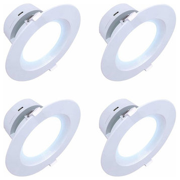 LED Recessed, Daylight 5000k, 4" Snap Trim Canless Downlight 7w, Set of 4