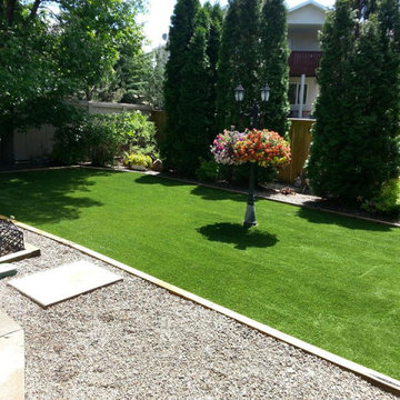 Synthetic Artificial Turf Grass Dog Yard Transformation Lethbridge 2012