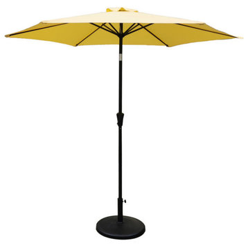 Rainey 9' Pole Umbrella With Carry Bag and Base, Yellow