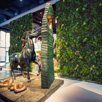 VistaFolia Museum Exhibit with Faux Green Walls