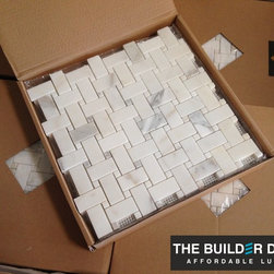 $15.95SF Calacatta Basketweave Marble Mosaic Tile - Mosaic Tile
