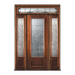 Pre-hung Sidelights-Transom Door 96 Mahogany Courtlandt 3/4 Lite - Front Doors