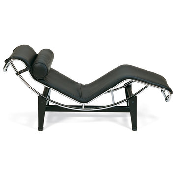 Le Corbusier Chaise, Black Leather