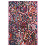 Safavieh - Safavieh Monaco Collection MNC224 Rug, Pink/Multi, 5'1" X 7'7" - Free-spirited and vibrantly colored, the Safavieh Monaco Collection imparts boho-chic flair on fanciful motifs and classic rug designs. Contemporary decor preferences are indulged in the trendsetting styling and addictive look of Monaco. Power-loomed using soft, durable synthetic yarns creating an erased-weave patina that adds distinctive character to room decor.