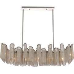 Lowery Collection Four-Light Textured Black Industrial Luxe Linear  Chandelier with Distressed Gold Leaf Accent, P400352-031