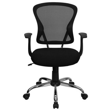 Black Mesh Chair H-8369F-BLK-GG