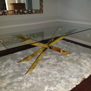Cross Dining Table - Gold