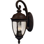Maxim Lighting International - Knob Hill VX 3-Light Outdoor Wall Lantern - Create a welcoming exterior with the Knob Hill VX Outdoor Wall Sconce. This 3-light wall sconce is finished in a unique color with glass shades and shines to illuminate your home's landscaping. Hang this sconce with another (sold separately) to frame your front door.