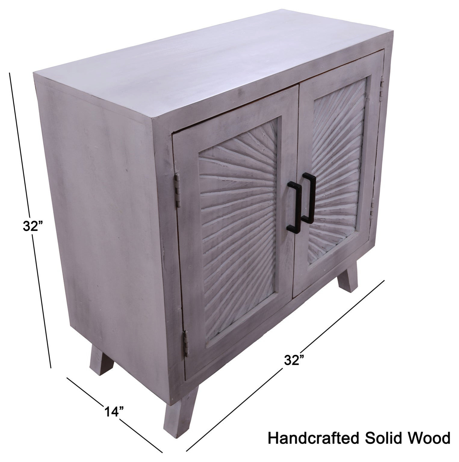 Solid Wood Handcrafted Sideboard Cabinet 32"H x32"W x 14"D