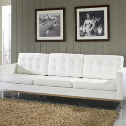 Loft Leather Sofa in White by East End Imports - Sofas