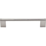 Top Knobs - Princetonian Bar Pull 6 5/16" (c-c) - Brushed Satin Nickel - Length - 7 1/8", Width - 3/8", Projection - 1 1/2", Center to Center - 6 5/16", Base Diameter - W 3/8" x L 7/8"