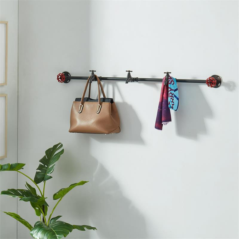 Furniture of America Meritor Metal 5-Hook Coat Rack in Sand Black (Set ...