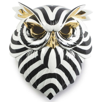 Lladro Owl Mask Black and Gold 01009406