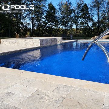 Fiberglass Pool 16' x 41' with 9' x 9' Spa