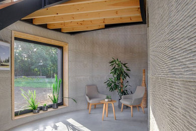 Inspiration for a concrete floor hallway remodel in Seattle