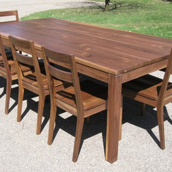 Modern Farmhouse Walnut DIning Set - Dining Sets